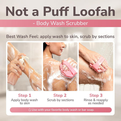 SILKLE Silicone Body Scrubber Exfoliator, Shower Scrubber & Silicone Loofah
