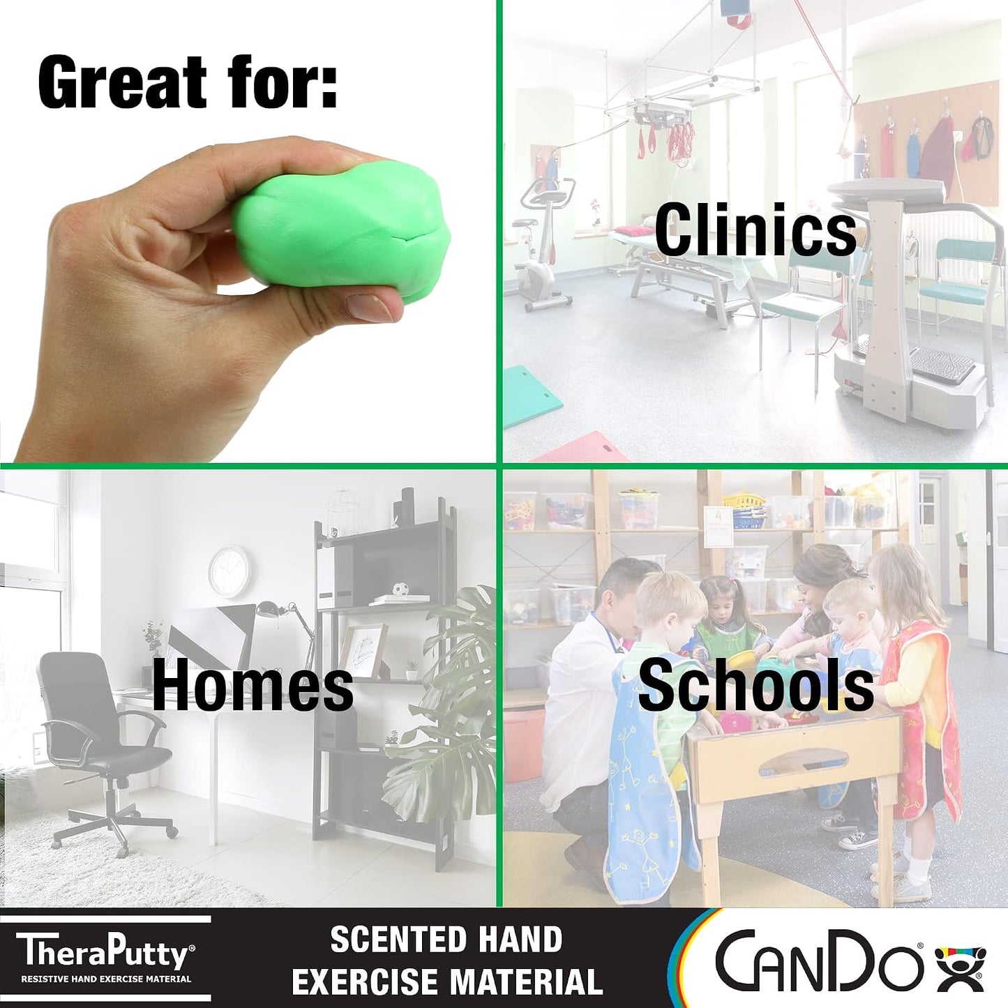 CanDo TheraPutty Scented Hand Exercise Putty For Rehabilitation, Exercises, Hand Therapy, Occupational Therapy, Banana Yellow X-Soft 2oz