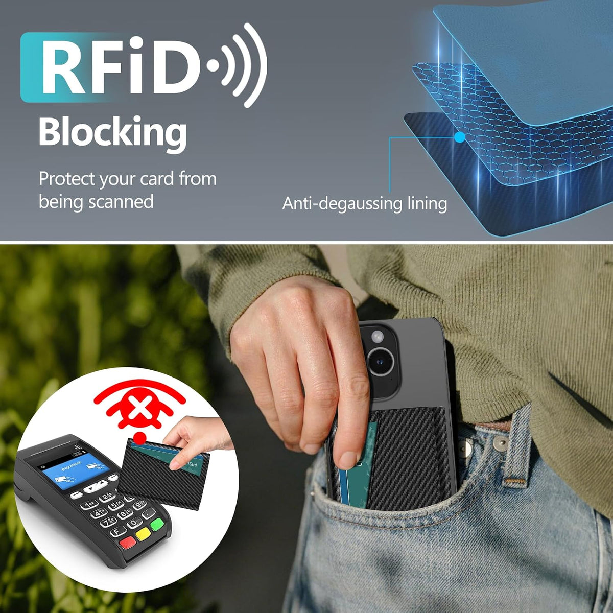 for Magsafe Wallet Work with Apple Find My, Strongest Magnetic Phone Wallet