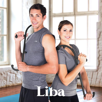 LiBa Back Massager Trigger Point Cane, Deep Tissue Back Neck Massager Black