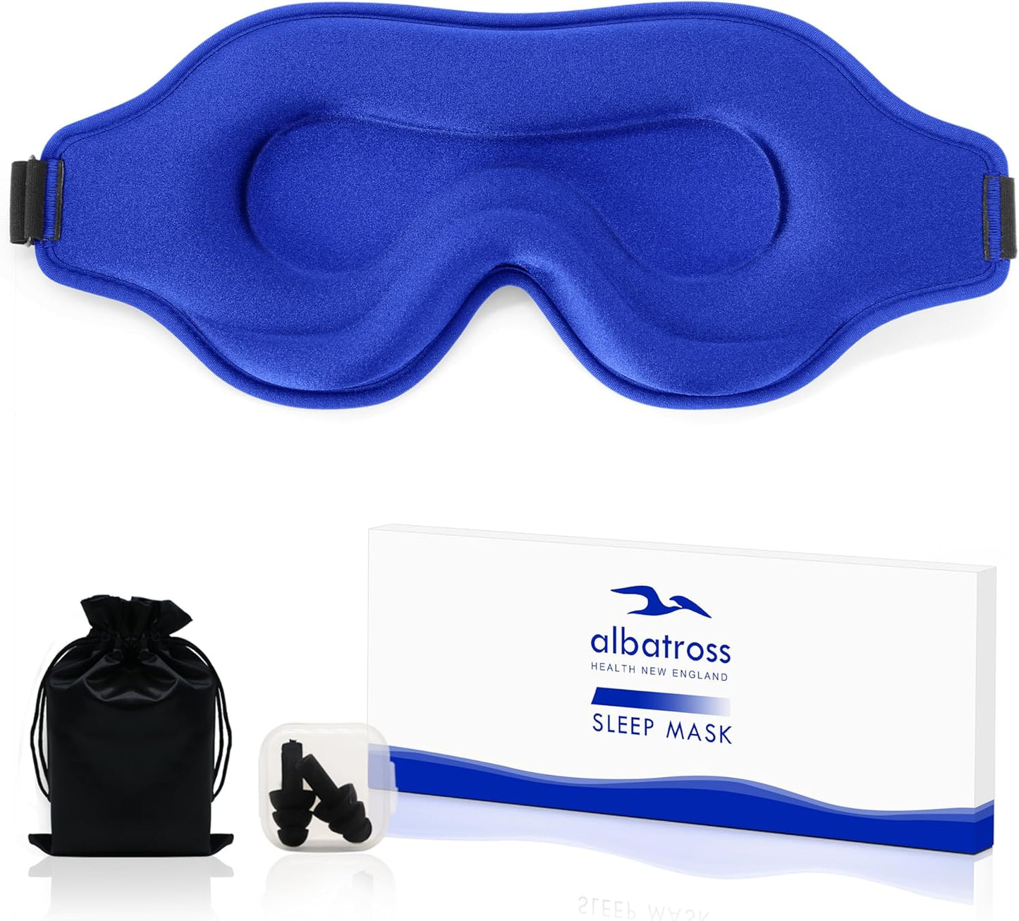 Sleep Eye Mask for Men Women, Lash Extensions 3D Sleeping Mask, Travel Blackout Night Blindfold Eye Shade Cover with Adjustable Strap (Black)