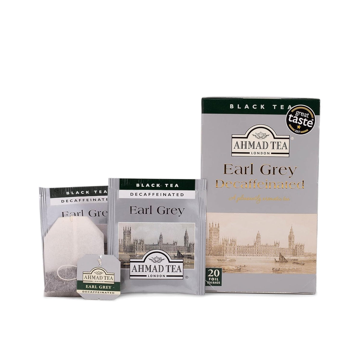 Ahmad Tea Decaffeinated Earl Grey Tea, 20-Count Boxes, 8.4 ounce (Pack of 6)
