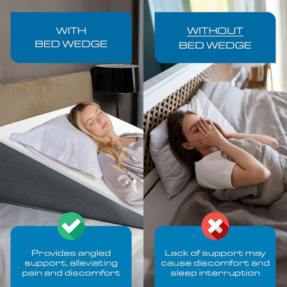 Kolbs Extra Wide Bed Wedge Pillow | Super Large, Memory Foam Top and Jacquard Cover | for Sleeping Acid Reflux GERD (7.5 Inch Height (31 x 33 x 7.5))