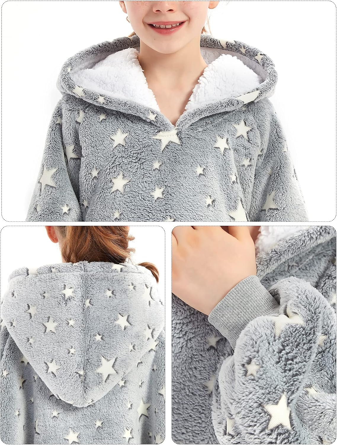 KFUBUO Wearable Blanket Hoodie for Adults Sherpa All Patterns Cat Oversized Sweatshirt Blanket with Pockets for Women