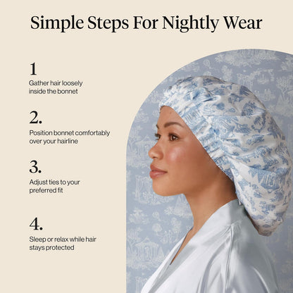 Kitsch XL Satin Bonnet for Sleeping - Softer Than Silk Bonnet For Sleeping Women - Secure Fit, Adjustable, Night Cap For Curly & Textured Hair - Prevents Breakage, Tangles & Thinning - Blush
