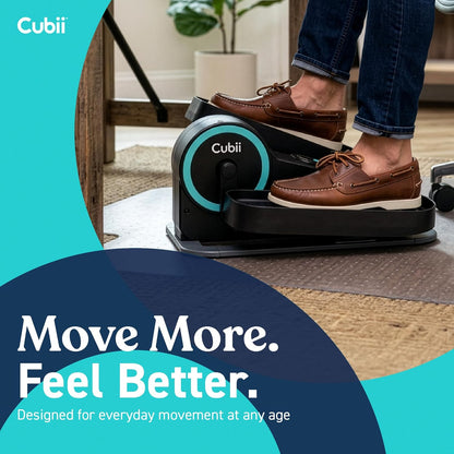 Cubii Move - Under Desk Elliptical Bike Pedal Exerciser Portable Seated Elliptical Machine W/Adjustable Workout Levels - Adult to Seniors