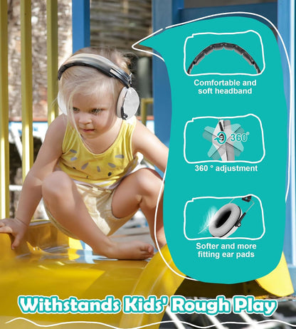 PROHEAR 032 Kids Ear Protection – Ear Muffs for Noise Reduction, 25NRR Noise Cancelling Headphones for Kids,Toddlers, Autism, Sensory Use, Hearing Protection – Orange