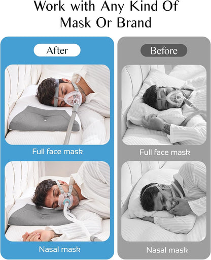 CPAP Pillow for Sleeping, HSA/FSA Sleep Apnea Pillow for All CPAP Masks Users to Reduce Air Leaks, Masks Pressure, Memory Foam with Cooling & Breathable Pillowcase for Side Back Sleeper