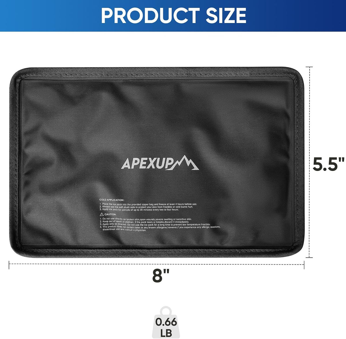 APEXUP Gel Ice Packs for Injuries Reusable, Flexible Double Sided Cold Packs for Injuries, Ice Pack for Knee, Shoulder, Back, Hip, Leg, Arm (Blue, 11.5"x7.5", 1PK)