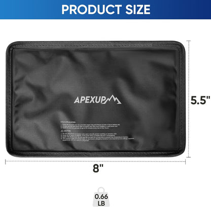 APEXUP Gel Ice Packs for Injuries Reusable, Flexible Double Sided Cold Packs for Injuries, Ice Pack for Knee, Shoulder, Back, Hip, Leg, Arm (Blue, 11.5"x7.5", 1PK)
