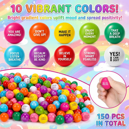 Sotiff 100 Pcs Motivational Balls Bulk for Adults, Ten Colors Inspirational