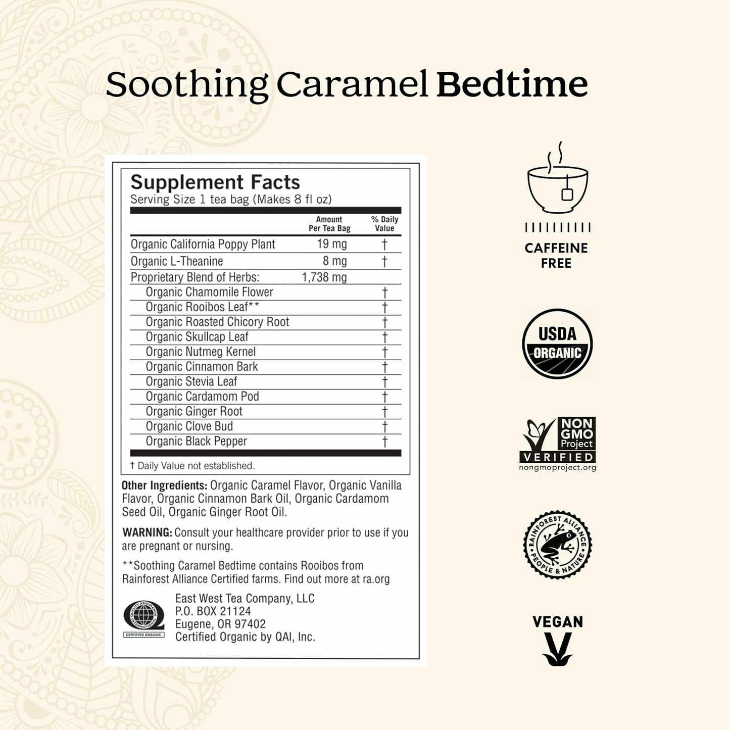 Yogi Soothing Caramel Bedtime Tea, 16 Tea Bags (4 Pack)