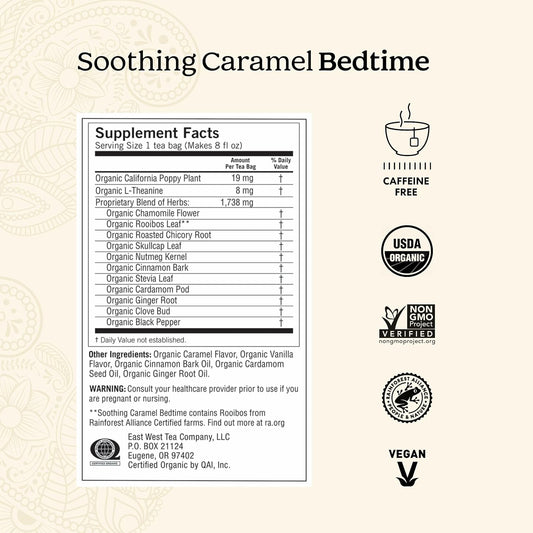 Yogi Soothing Caramel Bedtime Tea, 16 Tea Bags (4 Pack)