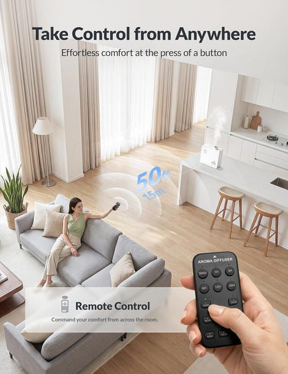 2025 Upgraded 3500 Sq.Ft Smart Scent Diffuser - HVAC System, Whole House Aroma & Hotel Collection Diffuser, Waterless Essential Oil Diffuser for Home Large Room, Cold Air Tech, 600mL (Black)