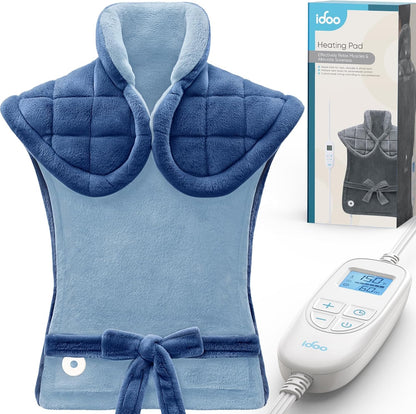 iDOO Heating Pad for Neck and Shoulders and Back for Pain Relief, Fathers Day Dad Gifts for Men, FSA Eligible Items & HSA Store, Large 24"x33" Weighted Electric Heat Pads for Back Gray