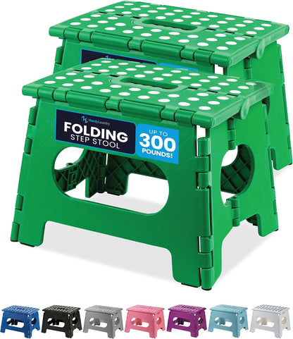 Handy Laundry Folding Step Stool 9 Inch, Black, Non-Slip Holds 300 lbs