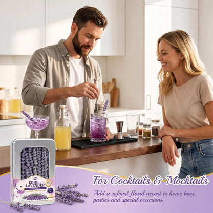 60+ PCS Edible Lavender Sprigs 1.1oz for Cocktails & Dessert Decor