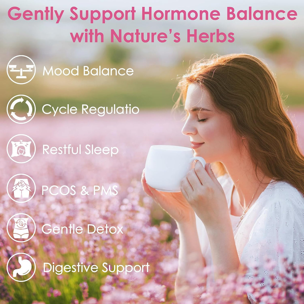 UBEEKOO Hormone Balance Herbal Tea for Women, Caffeine-Free, 30 Tea Bags