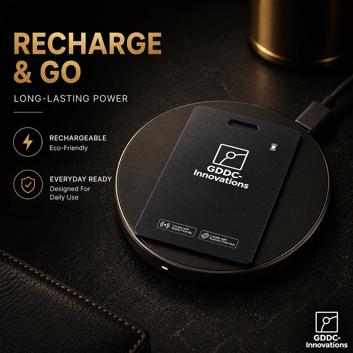 Tracker Card | Rechargeable | Apple Find My & Android