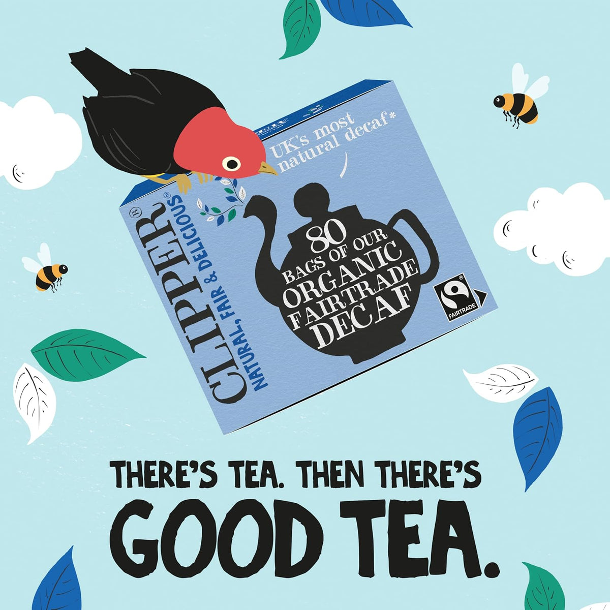 Clipper Organic Decaf Fairtrade Black Tea, 80 Tea Bags