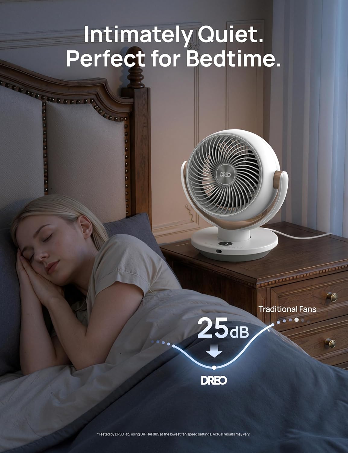 DREO Fan for Bedroom, Desk Air Circulator Fan with Remote, 11 Inch Table Fans for Whole Room, 65ft Powerful Airflow, 120° Vertical Manual +90° Oscillating, 4 Speeds, 8H Timer, 25dB Quiet Fan, Home