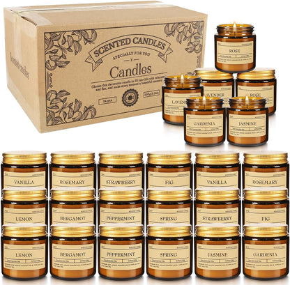 36 Pack Scented Candles Set for Home, Relaxing Stress Relief, Aromatherapy - Natural Soy Wax and Fragrance - Gifts for Women, Mom, Best Friend, Wife, Birthday