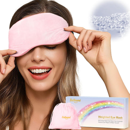 BeHoomi Cooling & Heated Eye Mask, Weighted Eye Mask for Sleeping, Purple