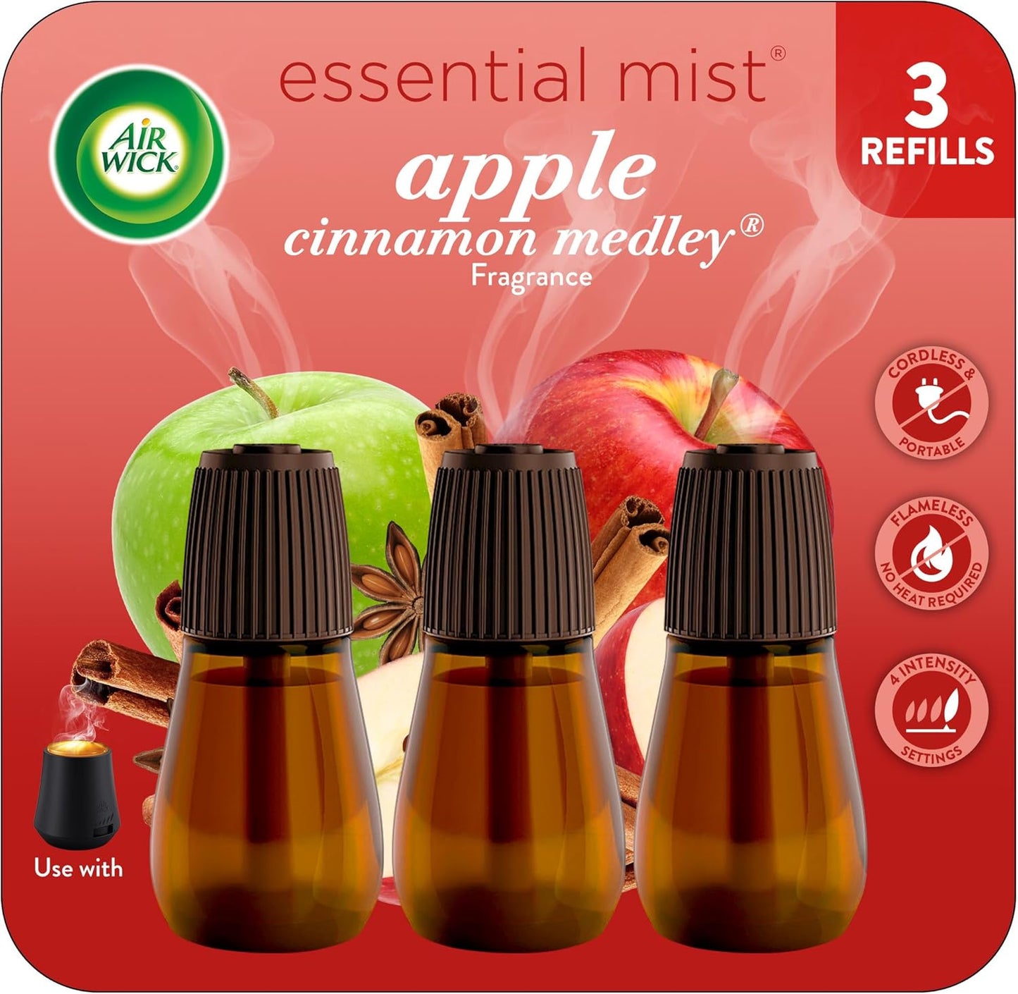 Air Wick Essential Mist Refill, Essential Oils Diffuser, Lavender and Almond Blossom, 3 ct, Air Freshener, Aroma diffuser