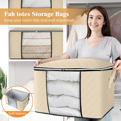 Fab totes Storage Bags for Clothes Blanket Storage Bins with Lids