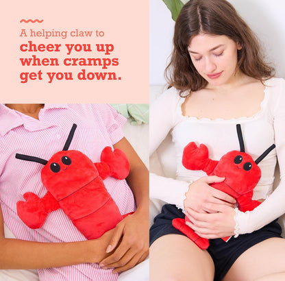 Menstruation Crustacean Lobster by Relatable, Microwavable Heating Pad for Period Cramps, Cuddly Plushies, Great Gift Ideas for Loved Ones of All Ages, Includes 1 Lavender Scented Heating Pad Plushy