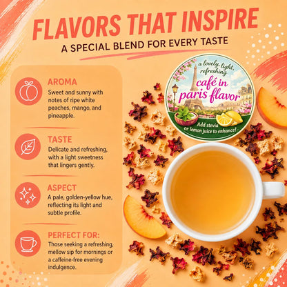 Katy’s Peach Bellini Loose Tea - Apple, Peach & Mango - Light Herbal Fruit Tea, Caffeine-Free, Sugar-Free - Hot or Iced Tea - 30+ Cups