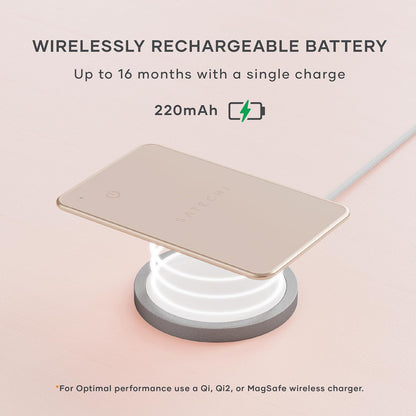 Satechi FindAll Wallet Card, Find My Compatible, Wireless Charging, Black