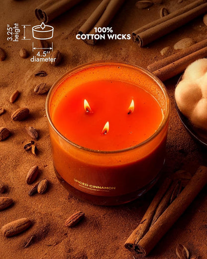 96NORTH Luxury Vanilla Soy Candles | Large 3 Wick Jar Candle | Up to 50 Hours Burning Time | 100% Natural Soy Wax | Relaxing Aromatherapy Aesthetic Candle | Housewarming Gift for Men and Women