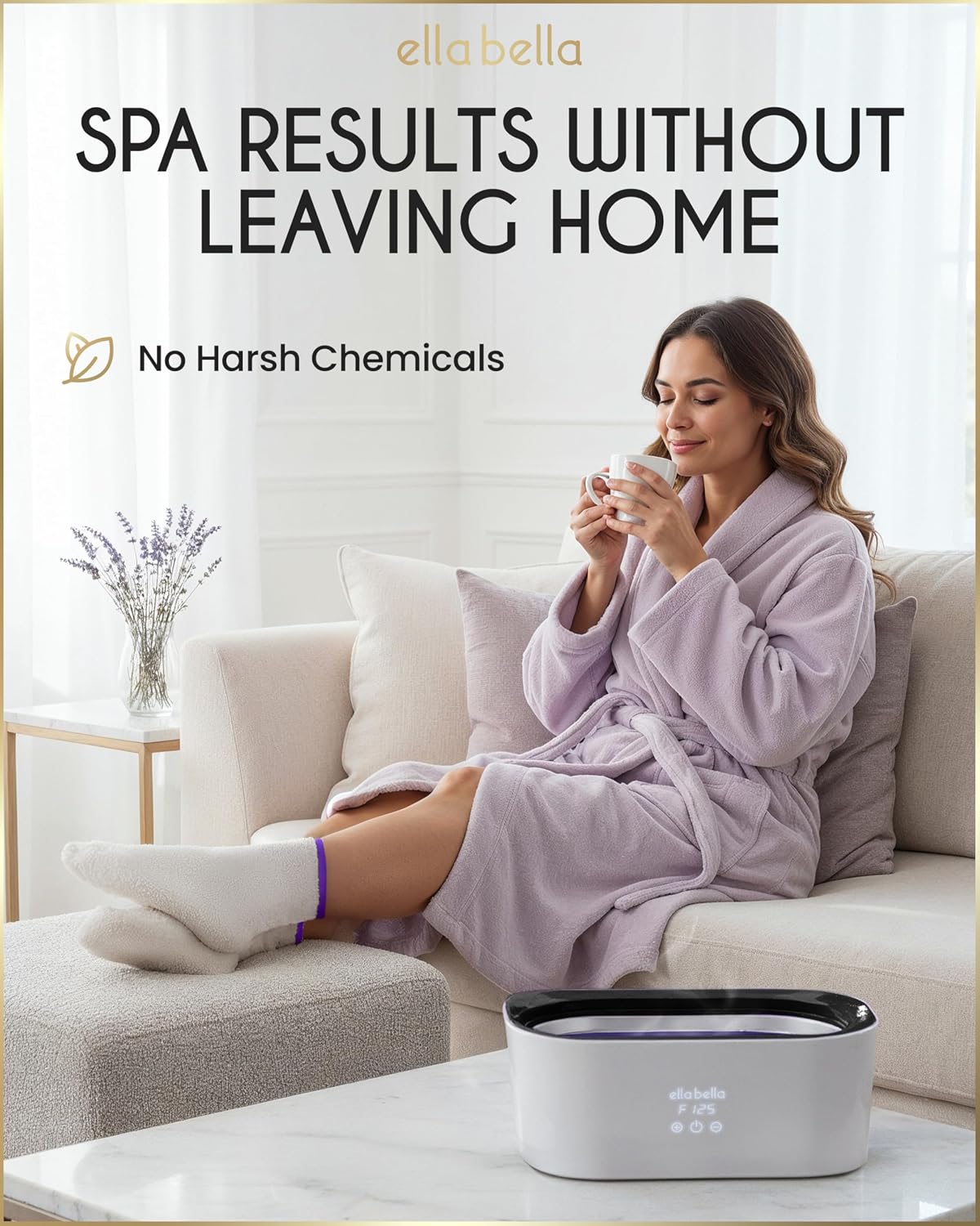 ELLA BELLA® Paraffin Wax Machine for Hand and Feet • Parafin Wax Warmer • Everything in One Kit – Paraffin Wax Refills, Mitts & Booties • Soothing Relief with Parrafin Wax • At Home Spa Experience