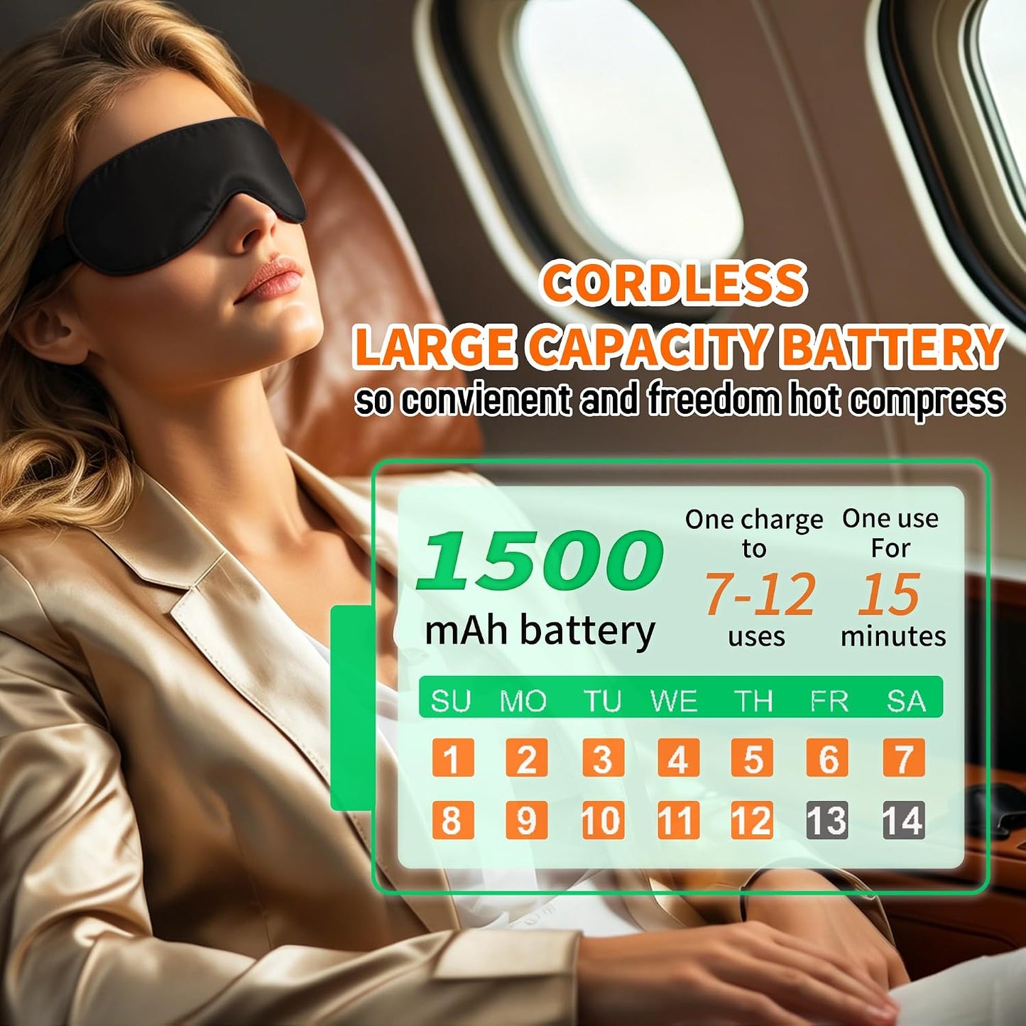 Heated Eye Mask for Dry Eyes Relief, Precise Heating Fits Eyelids, Engineered Cordless Warm Eye Compress for MGD, Styes with Build-in Battery, Slimmer Silk Sleep Eyeshade,Washable, Rechargeable