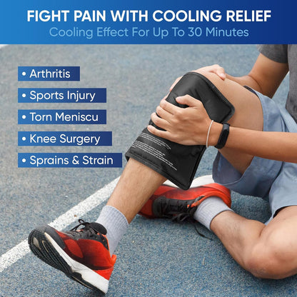 APEXUP Gel Ice Packs for Injuries Reusable, Flexible Double Sided Cold Packs for Injuries, Ice Pack for Knee, Shoulder, Back, Hip, Leg, Arm (Blue, 11.5"x7.5", 1PK)
