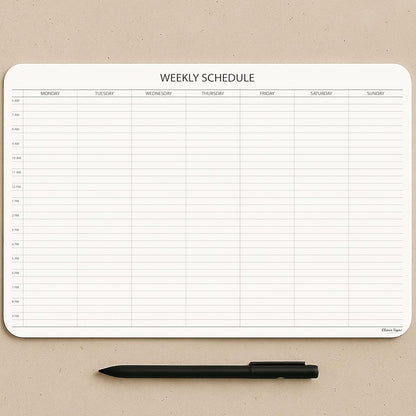 Schedule Pad, Tear Off Undated Weekly Planner Notepad, A4 Size (8,3" X 11,7"), Premium Thick Paper with Cardboard Back Support, Weekly Desk Planner by CLEVER SIGNS