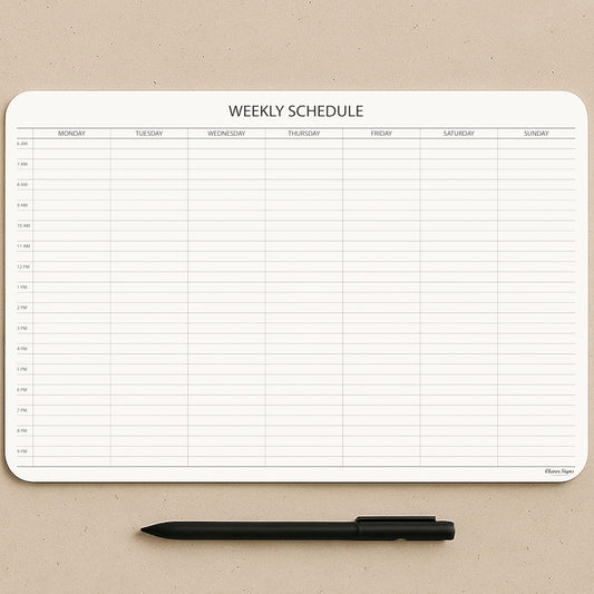 Schedule Pad, Tear Off Undated Weekly Planner Notepad, A4 Size (8,3" X 11,7"), Premium Thick Paper with Cardboard Back Support, Weekly Desk Planner by CLEVER SIGNS