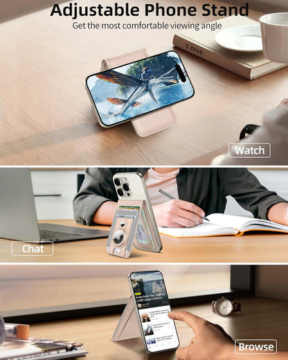 For Magsafe Wallet Stand with Airtag Holder, 10 Cards Holder, RFID Blocking