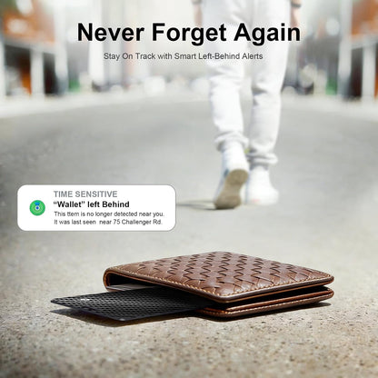 Wallet Tracker Card, Slim Rechargeable Bluetooth Item Locator, Smart Finder Compatible with Apple Find My for Wallet, Luggage, Passport, IP68 Waterproof (iOS Only) (Carbon Fiber Black)