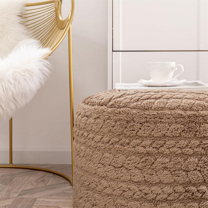 Round Pouf Ottoman 20 x 20 x 14 Inches Boho Poof Home Decor Floor Pouffe Ottoman Foot Rest for Couch Sofa Bean Bag Chairs Living Room Bedroom (Green)