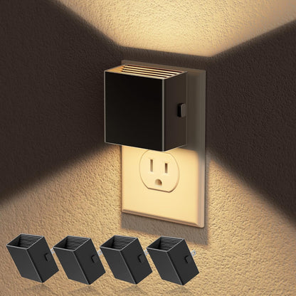 JandCase Night Light, Modern Night Lights Plug into Wall,2 Pack Dusk to Dawn Sensor Nightlight, Amber Brightness Adjustable Nightlight for Kids Bathroom Hallway Kitchen Bedroom Decor