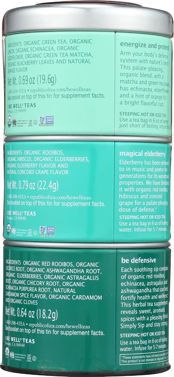 The Republic of Tea: Wellness Stackable Tin Herbal Tea, 42 Tea Bags