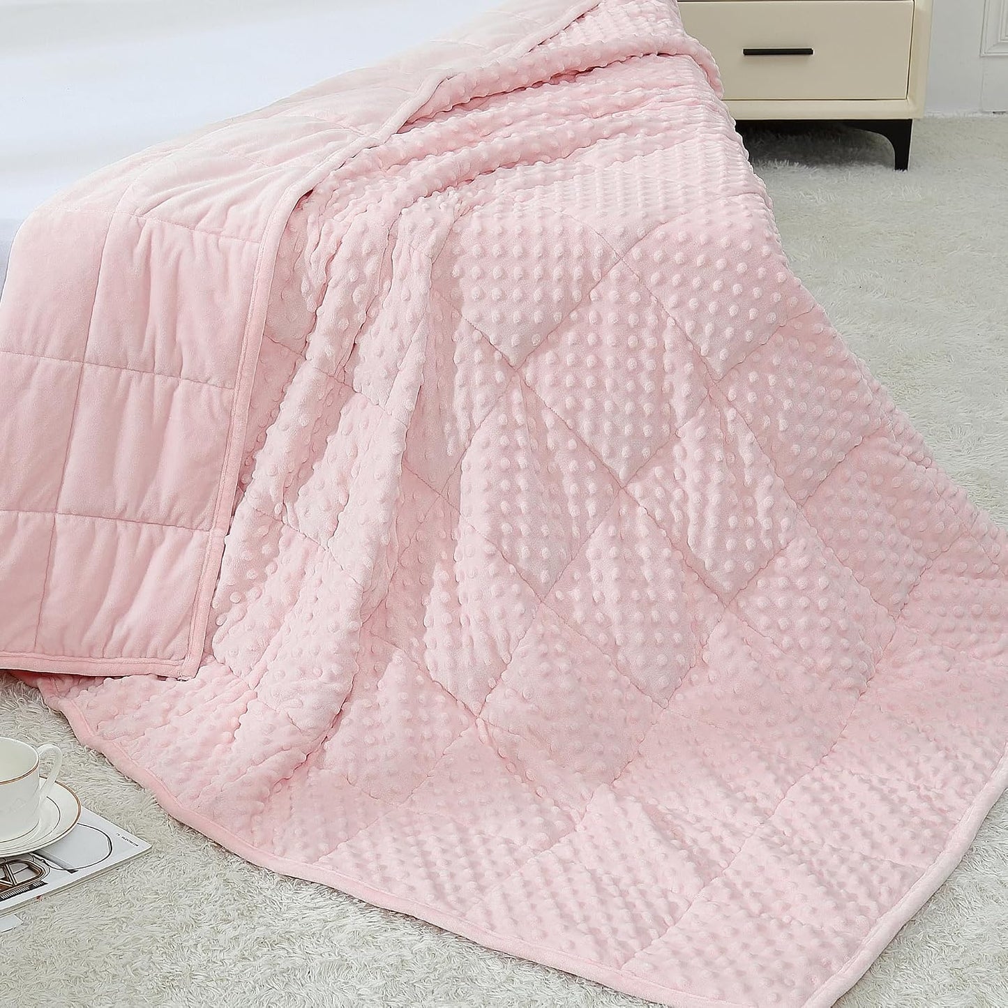 Alomidds Weighted Lap Blanket 7lbs, Cozy Luxury Breathable Weighted Blanket for Adults, Weighted Lap Pad for Travel, Relaxation, Sleeping, Purple, 29" x 24"