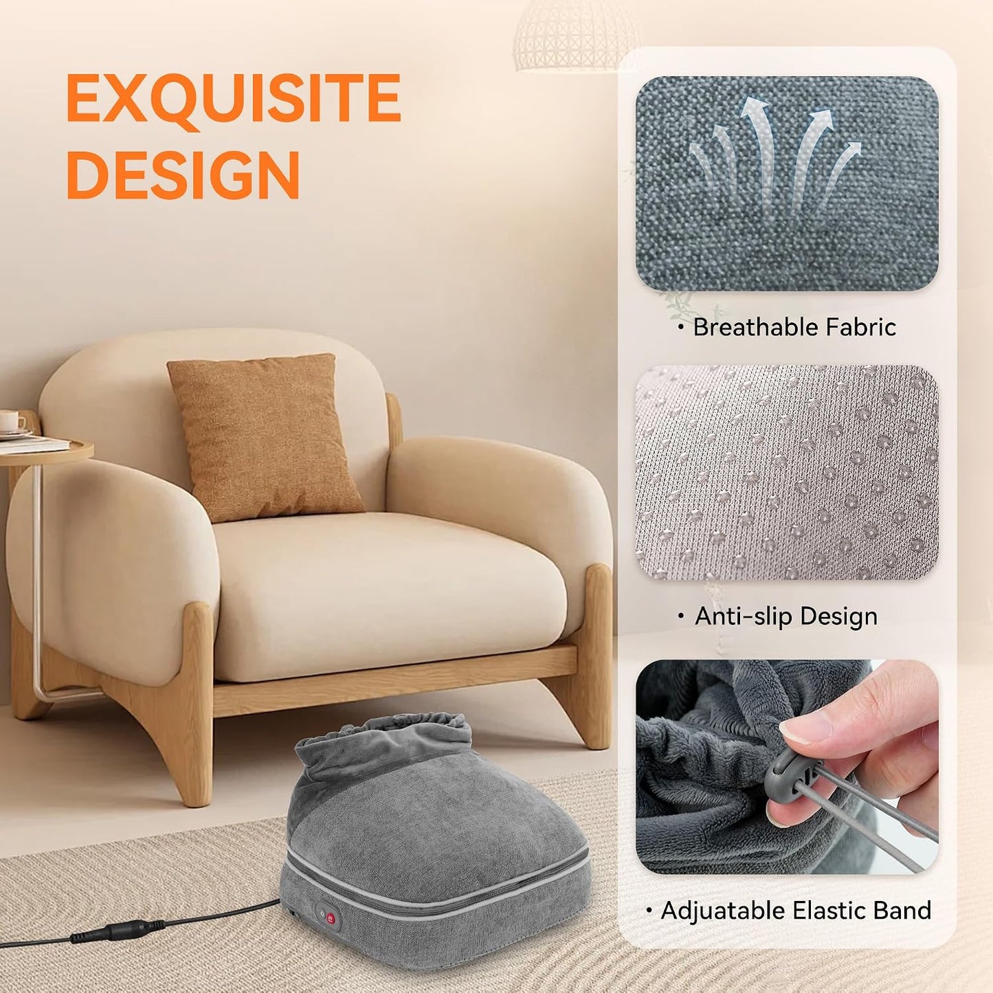 Snailax 2-in-1 Shiatsu Foot and Back Massager with Heat - Kneading Foot Warmer, Electric Feet Massage, Massagers for Back,Leg, Fathers Day Gift for Dad Men Women