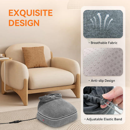 Snailax 2-in-1 Shiatsu Foot and Back Massager with Heat - Kneading Foot Warmer, Electric Feet Massage, Massagers for Back,Leg, Fathers Day Gift for Dad Men Women