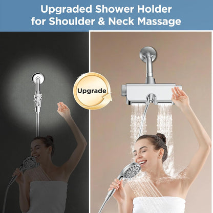 MakeFit Filtered Shower Head with Handheld Combo Matte Black - Dual 2-in-1 Spa System with Massage Shower and 10 Modes Hand Held Shower, High Pressure with Built in Power Wash Mode