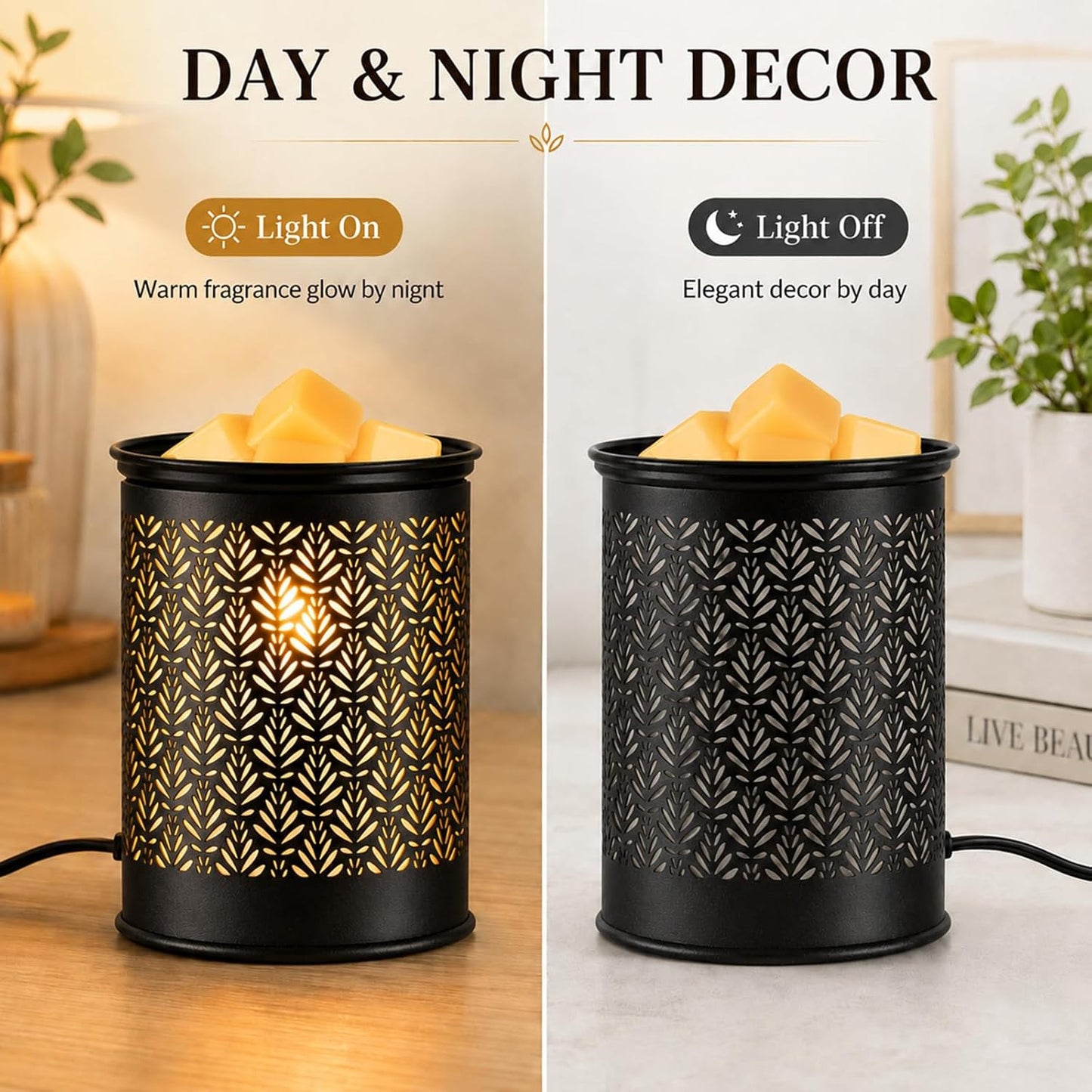 Wax Melt Warmer,Candle Warmer for Scented Metal Electric Wax Melter for Home Office Bedroom Gift & Decor and Perfect Christmas Gifts for Mom Women(foliage)
