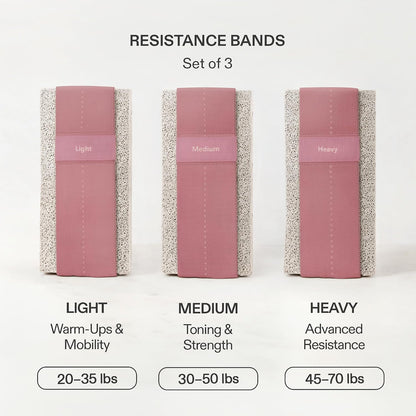 Premium Loop Resistance Bands Set - Non Slip Fabric Booty Bands for Glutes & Legs (Light, Medium, Heavy) | Hip Bands for Pilates, Strength Training & Home Workouts