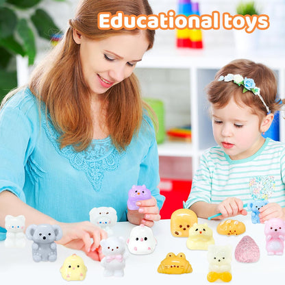 4 Pack Fidget Toys, Squishy Cube, Cube Squishy for Anxiety & Stress Relief for Adults, Slow Rise Sensory Stress Balls, Classroom Prizes